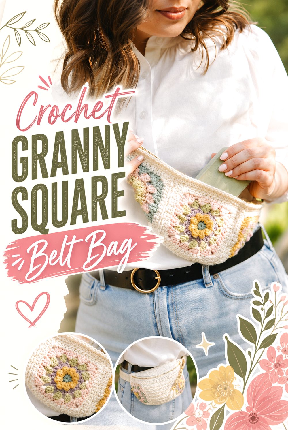 Crochet Granny Square Belt Bag