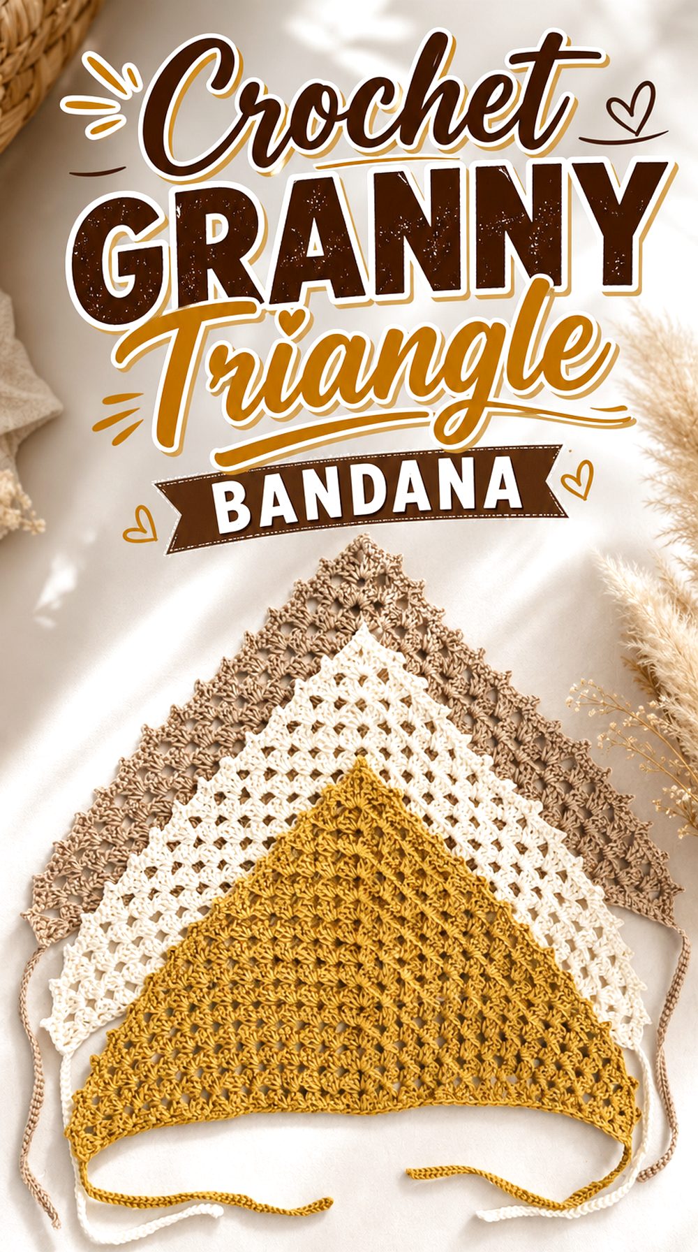 Crochet Granny Triangle Bandana