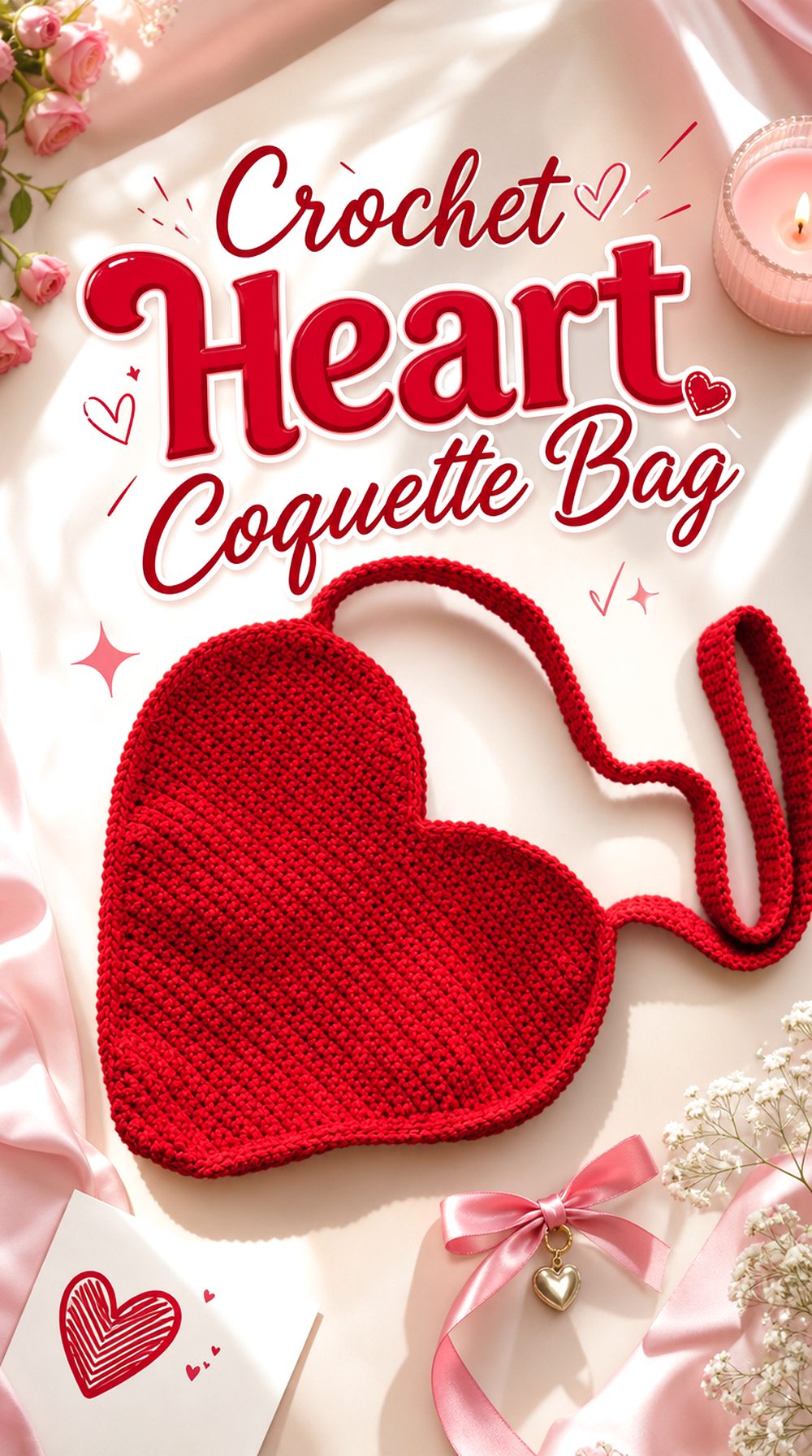 Crochet Heart Coquette Bag