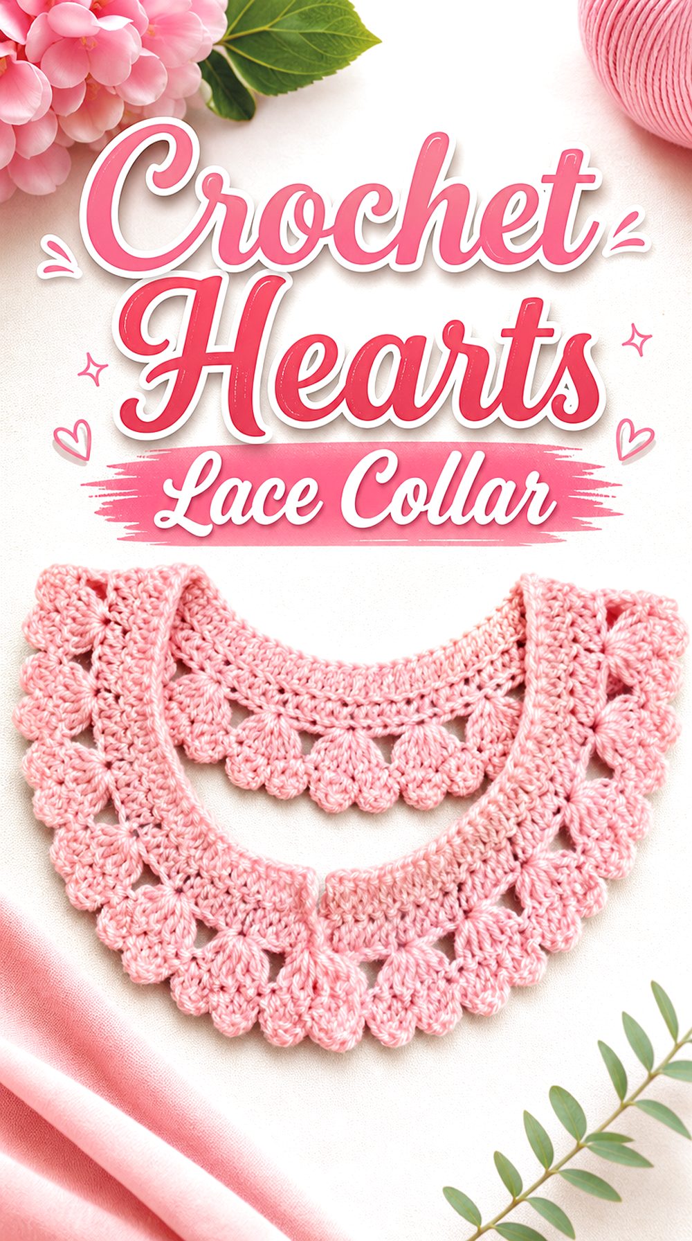 Crochet Hearts Lace Collar