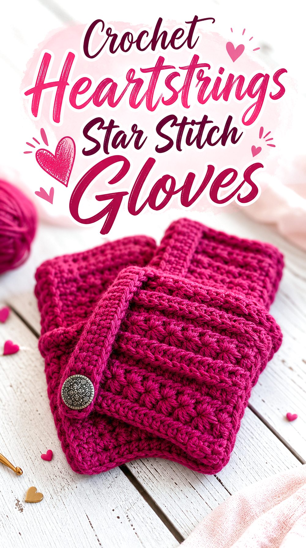 Crochet Heartstrings Star Stitch Gloves