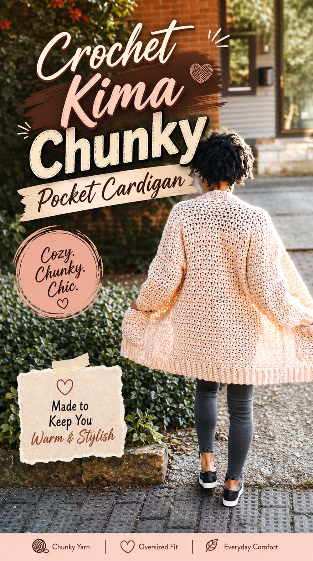 Crochet Kima Chunky Pocket Cardigan