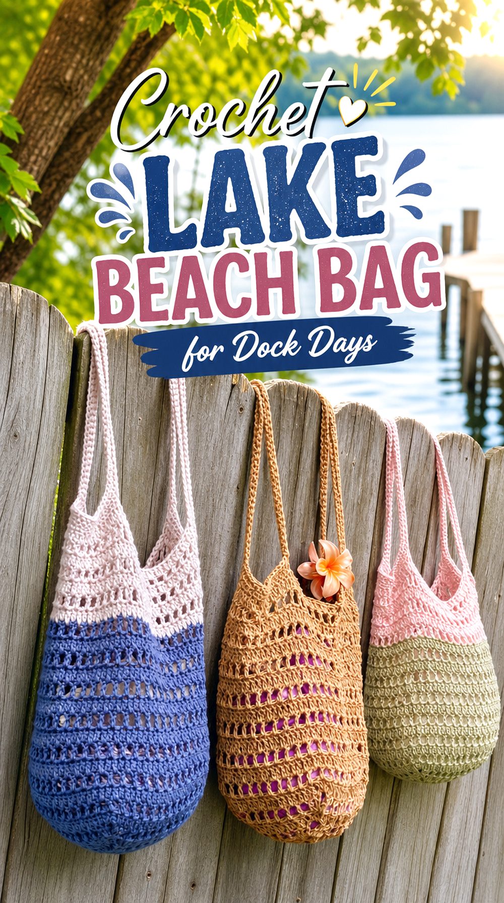 Crochet Lake Beach Bag for Dock Days
