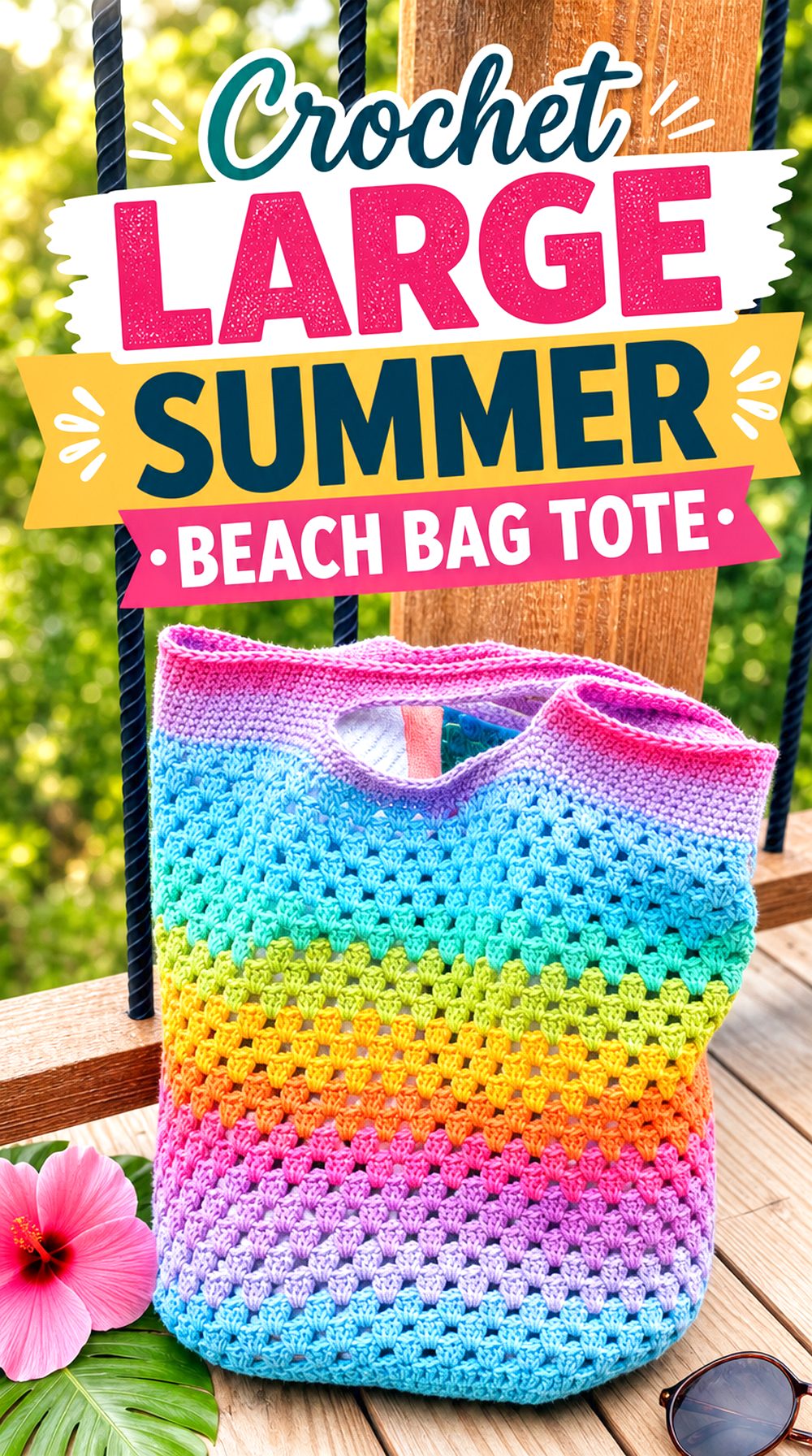 Crochet Large Summer Beach Bag Tote