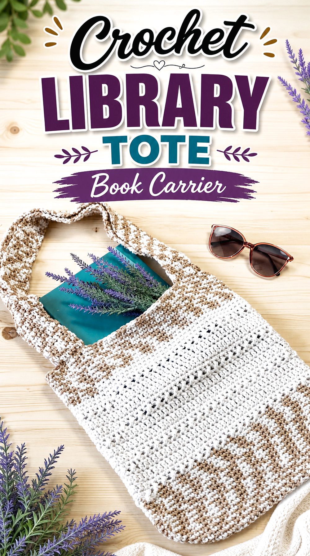 Crochet Library Tote Book Carrier