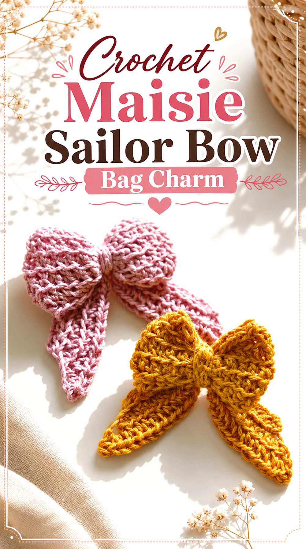 Crochet Maisie Sailor Bow Bag Charm