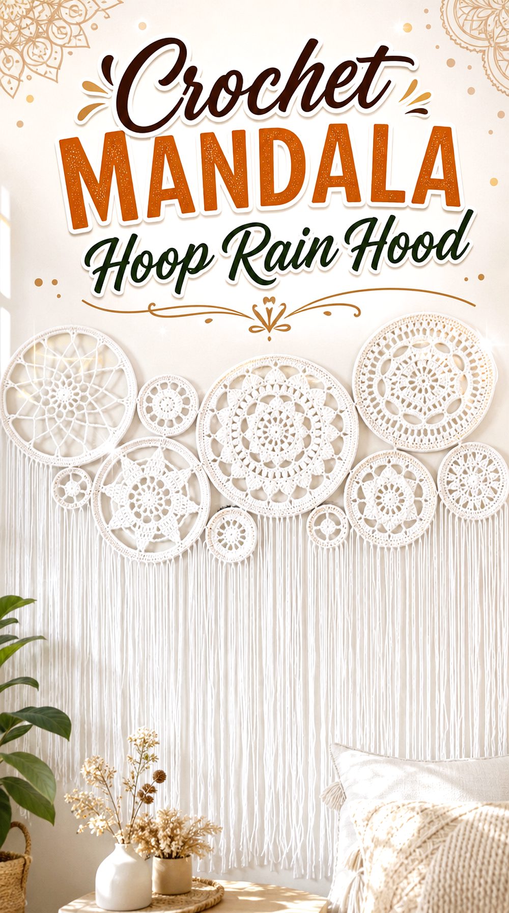 Crochet Mandala Hoop Rain Hood