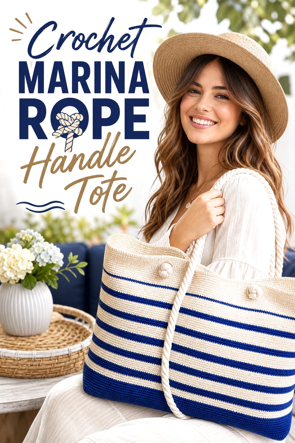 Crochet Marina Rope Handle Tote