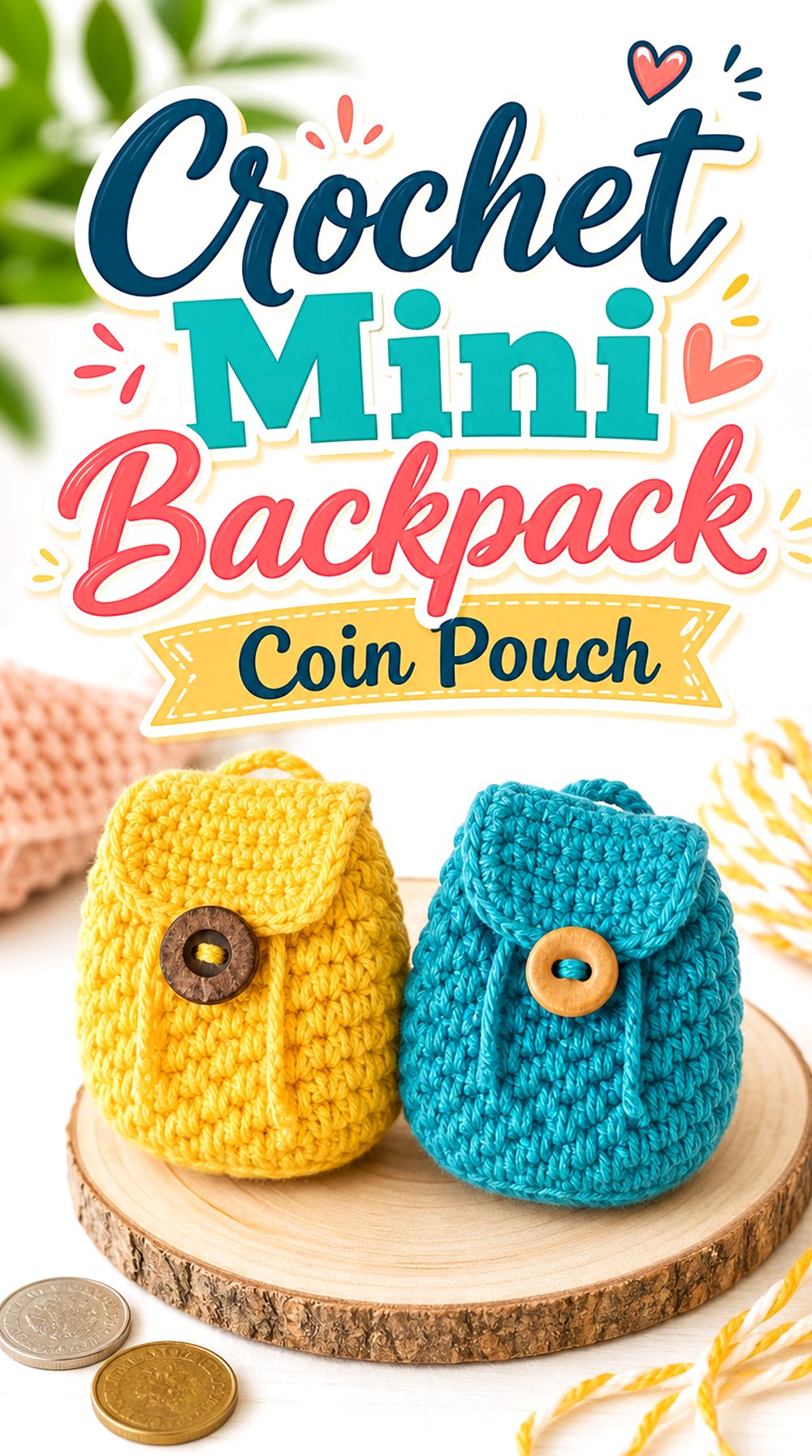 Crochet Mini Backpack Coin Pouch