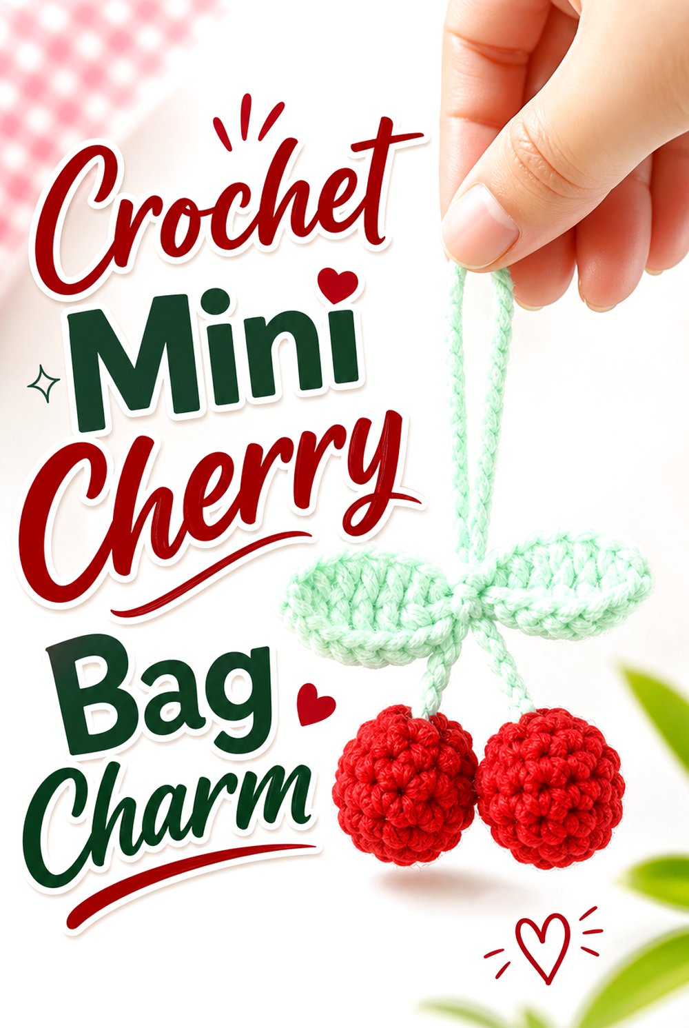 Crochet Mini Cherry Bag Charm