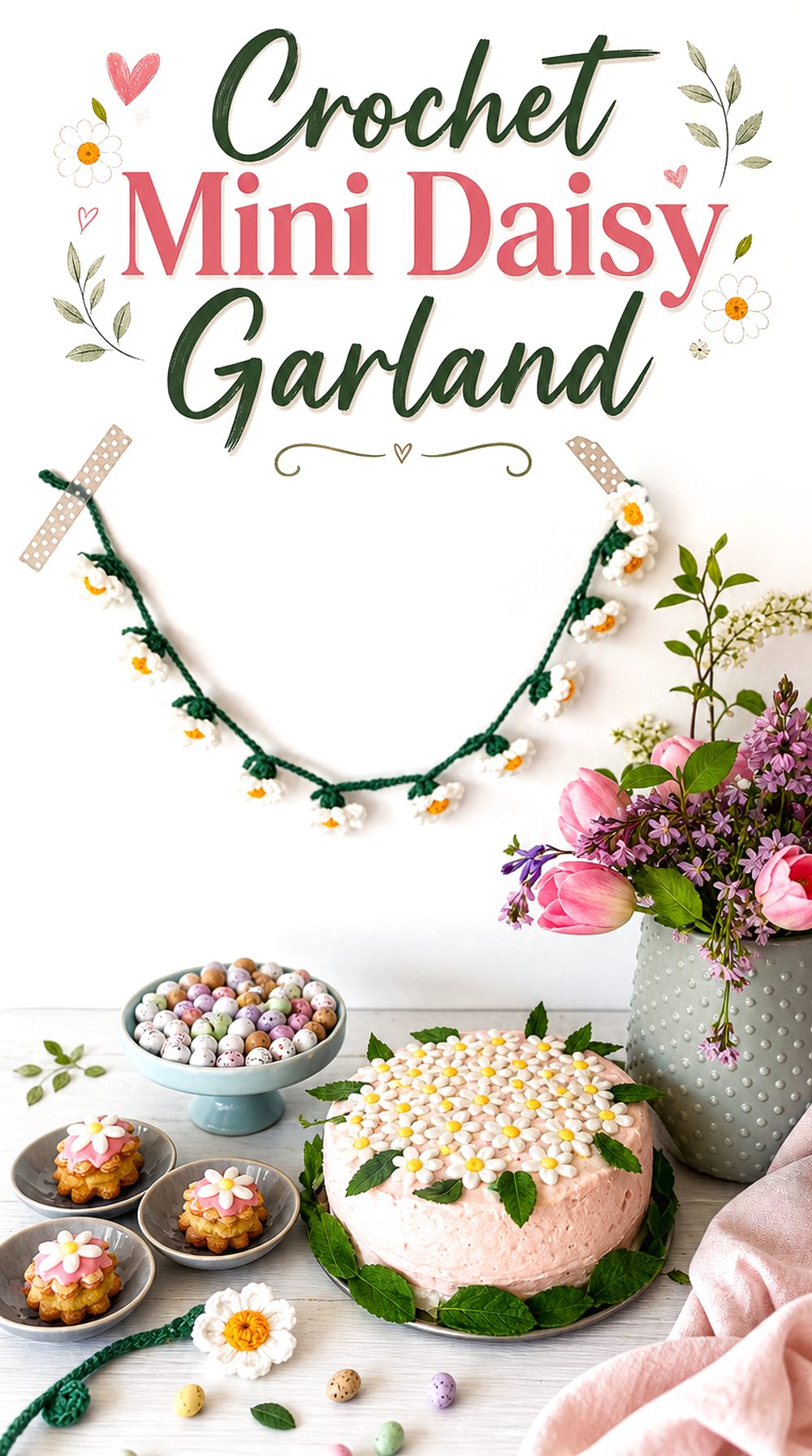 Crochet Mini Daisy Garland
