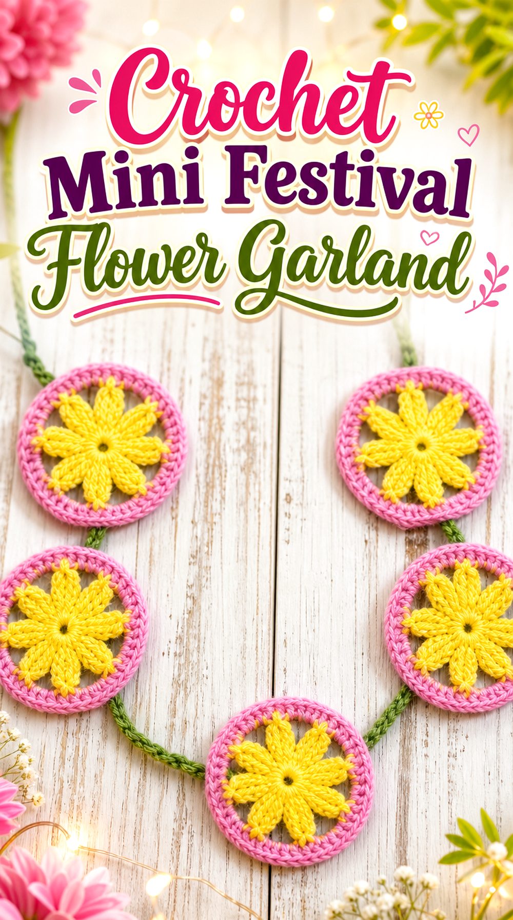 Crochet Mini Festival Flower Garland