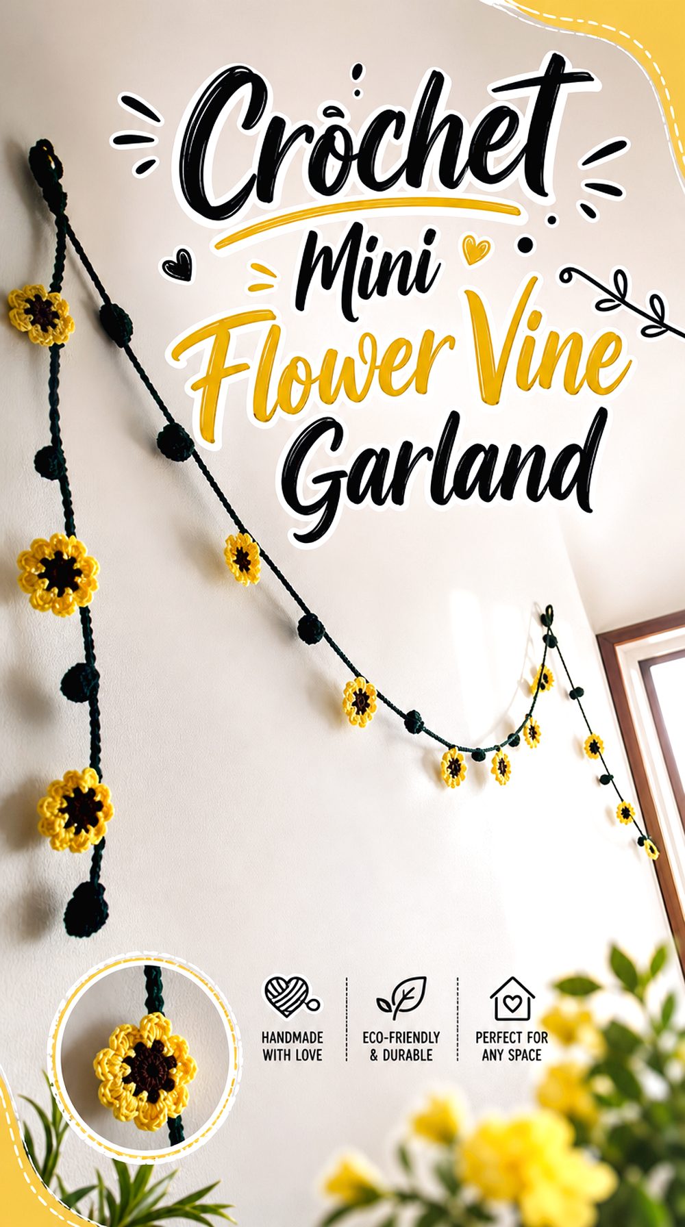 Crochet Mini Flower Vine Garland