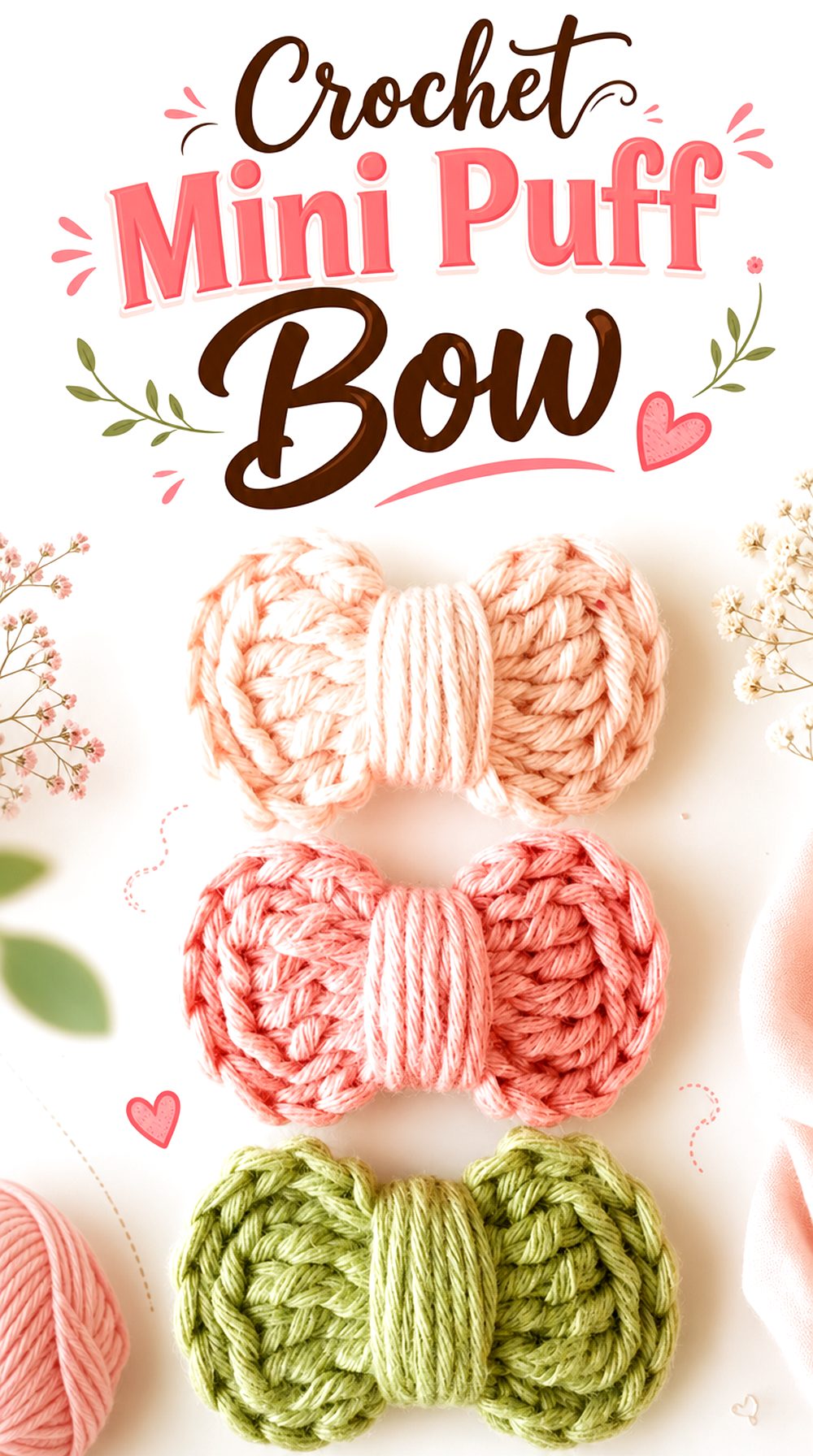 Crochet Mini Puff Bow