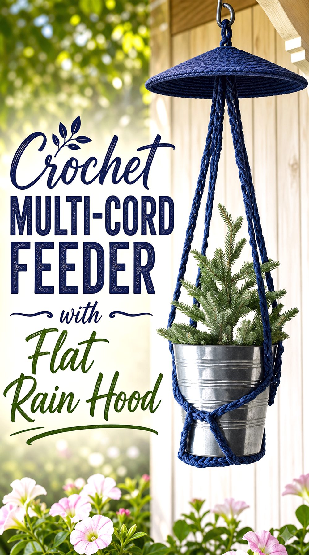 Crochet Multi Cord Feeder with Flat Rain Hood