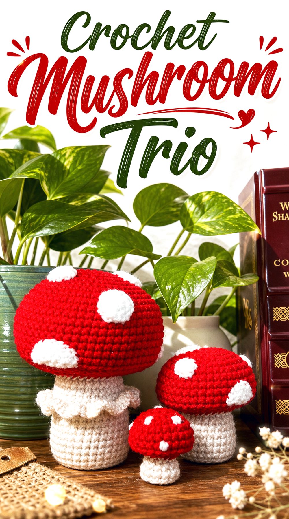 Crochet Mushroom Trio