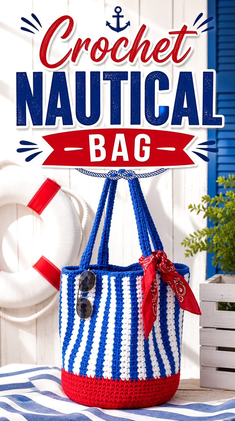 Crochet Nautical Bag