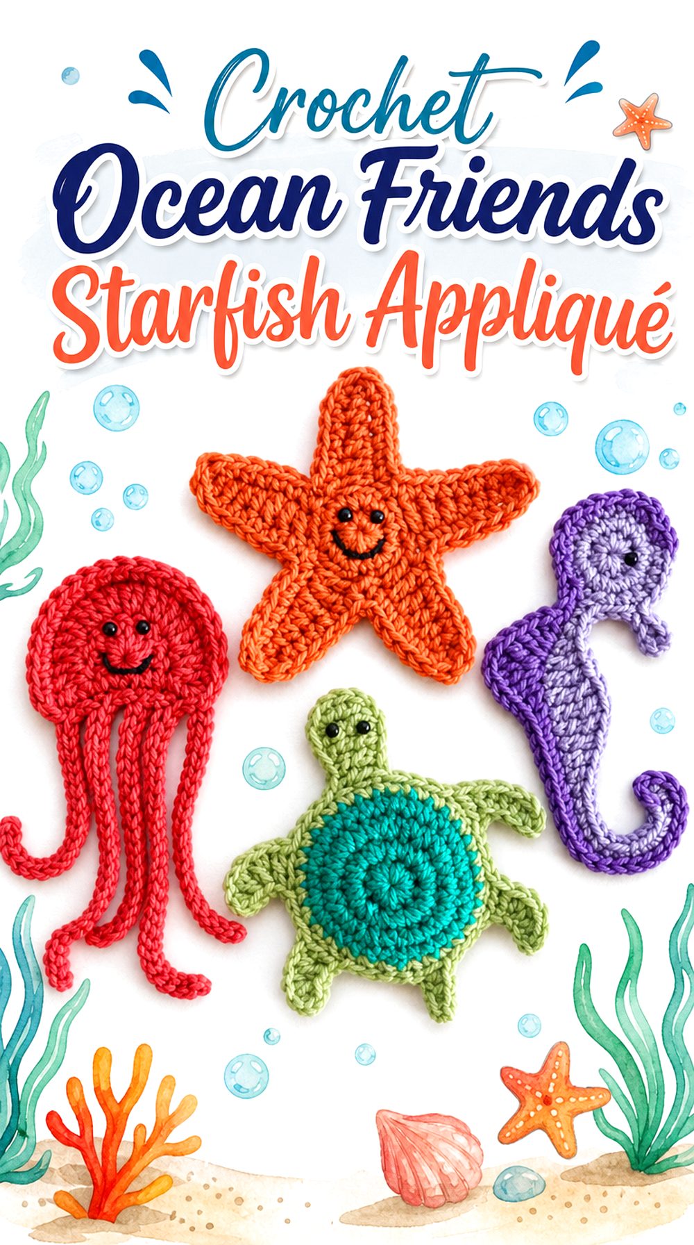 Crochet Ocean Friends Starfish Appliqué