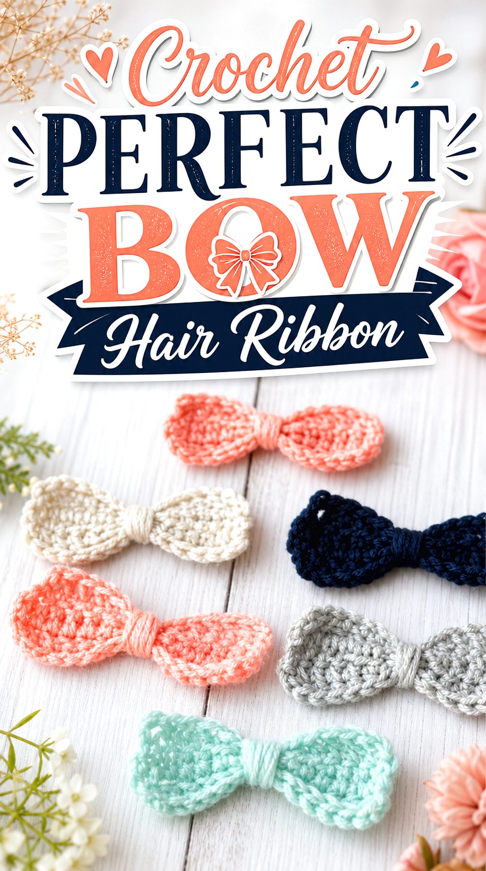 Crochet Perfect Bow Hair Ribbon