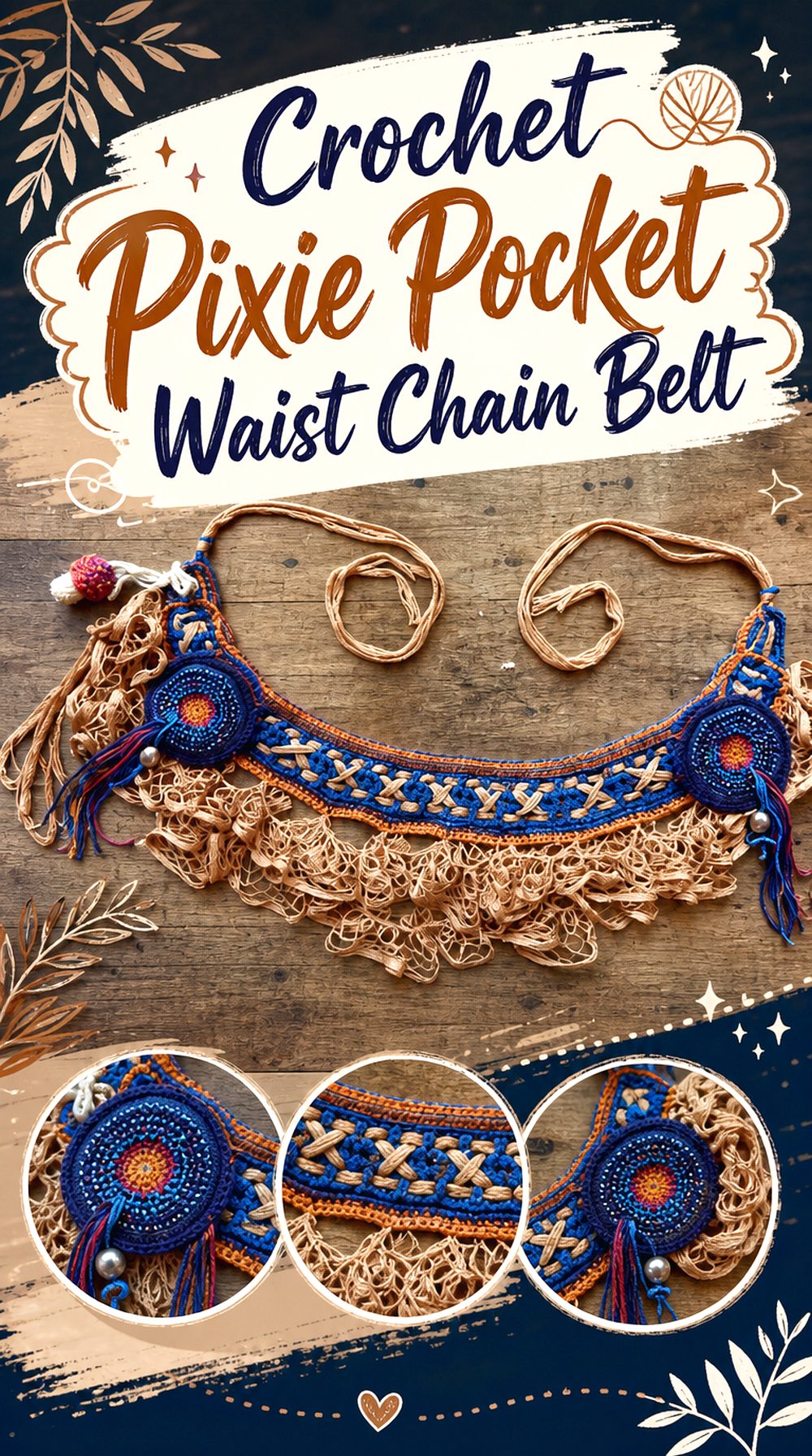 Crochet Pixie Pocket Waist Chain Belt
