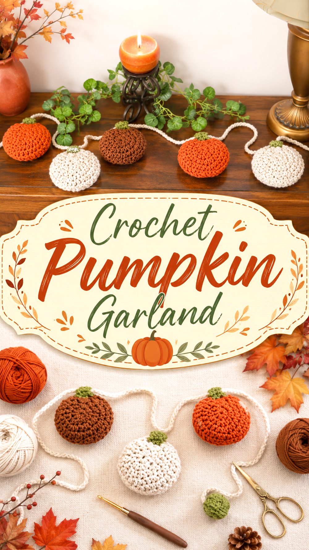 Crochet Pumpkin Garland
