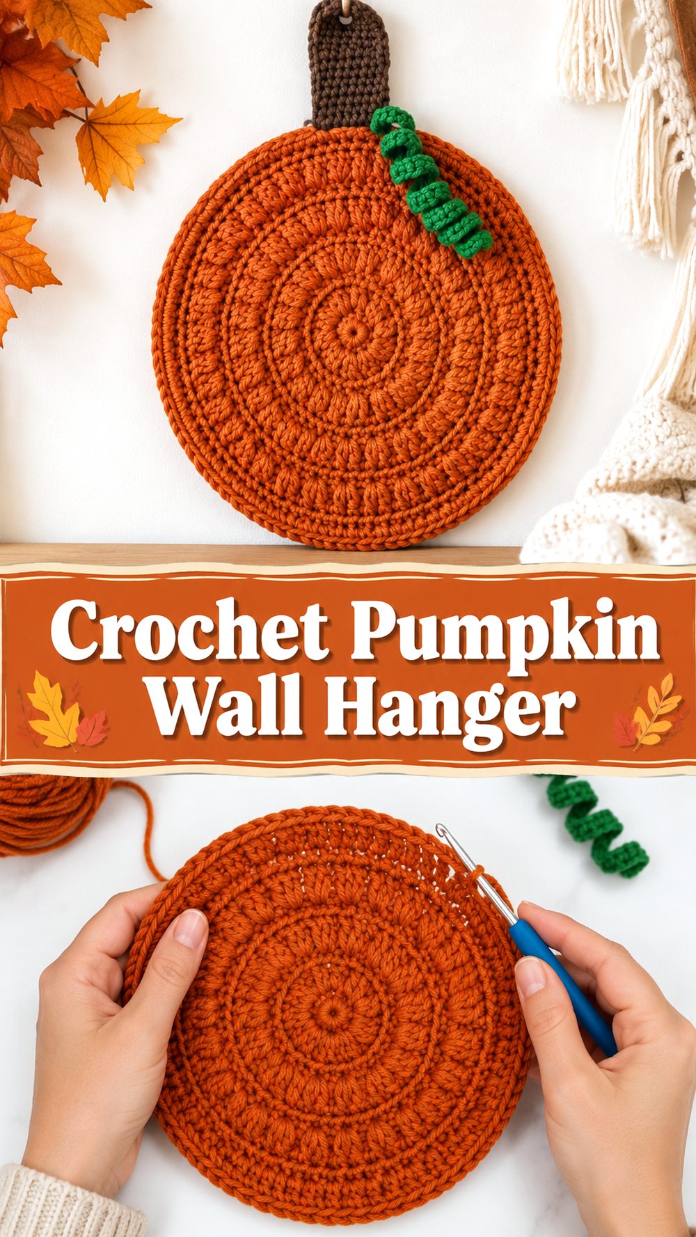 Crochet Pumpkin Wall Hanger