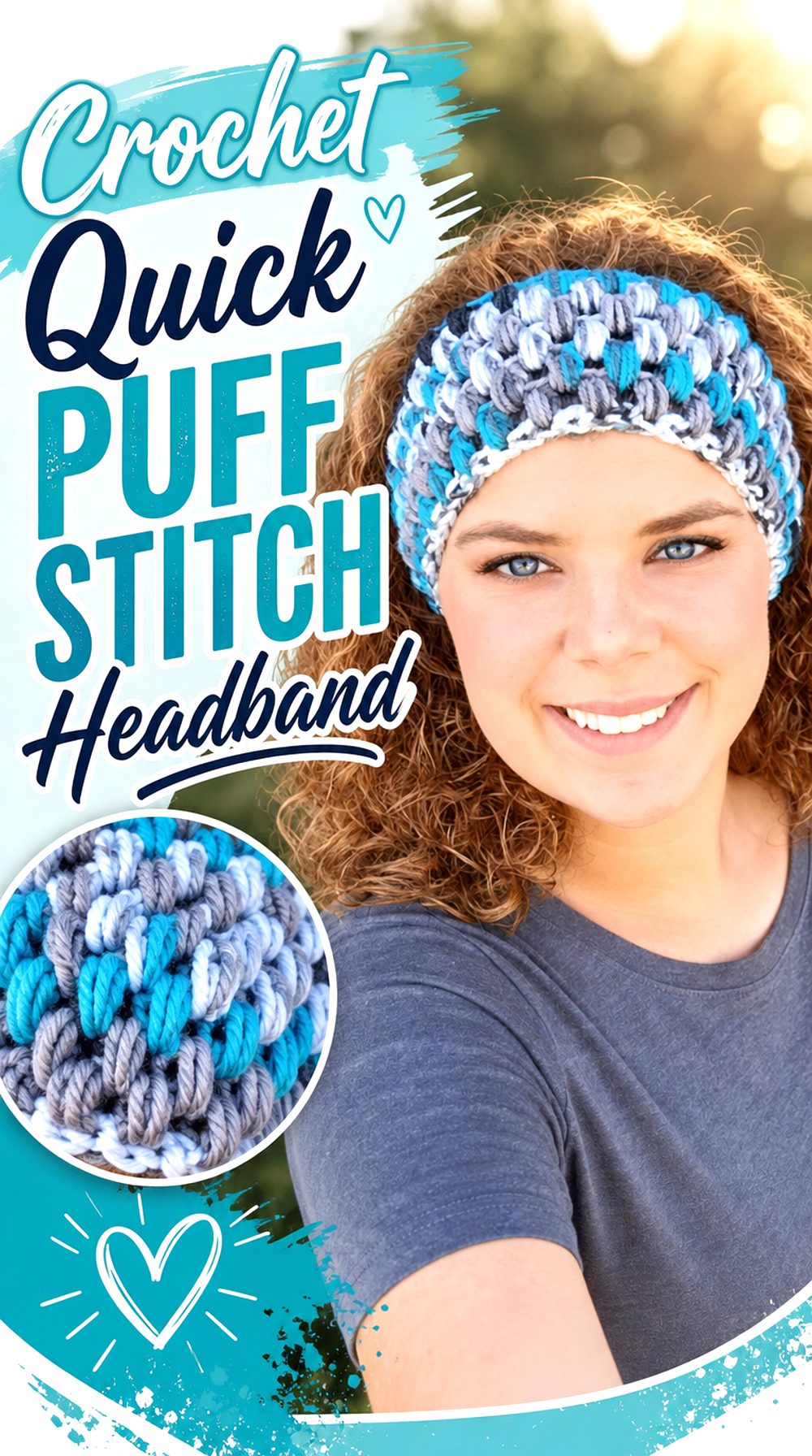 Crochet Quick Puff Stitch Headband