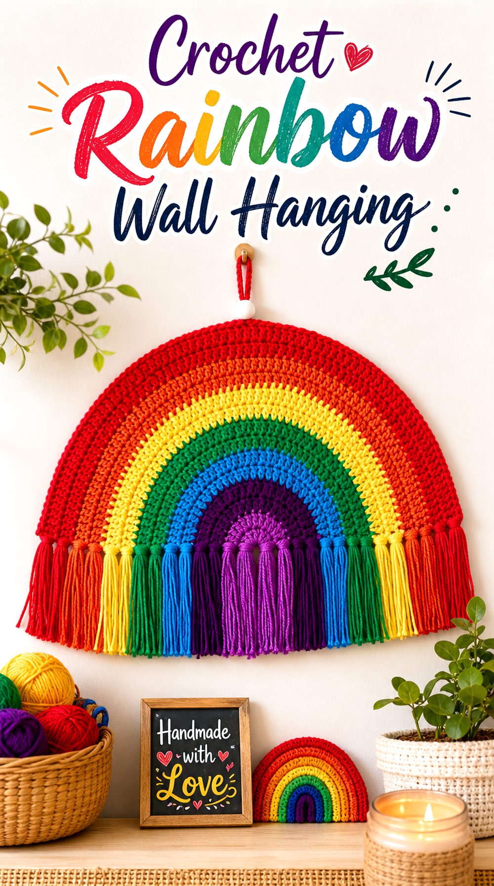 Crochet Rainbow Wall Hanging
