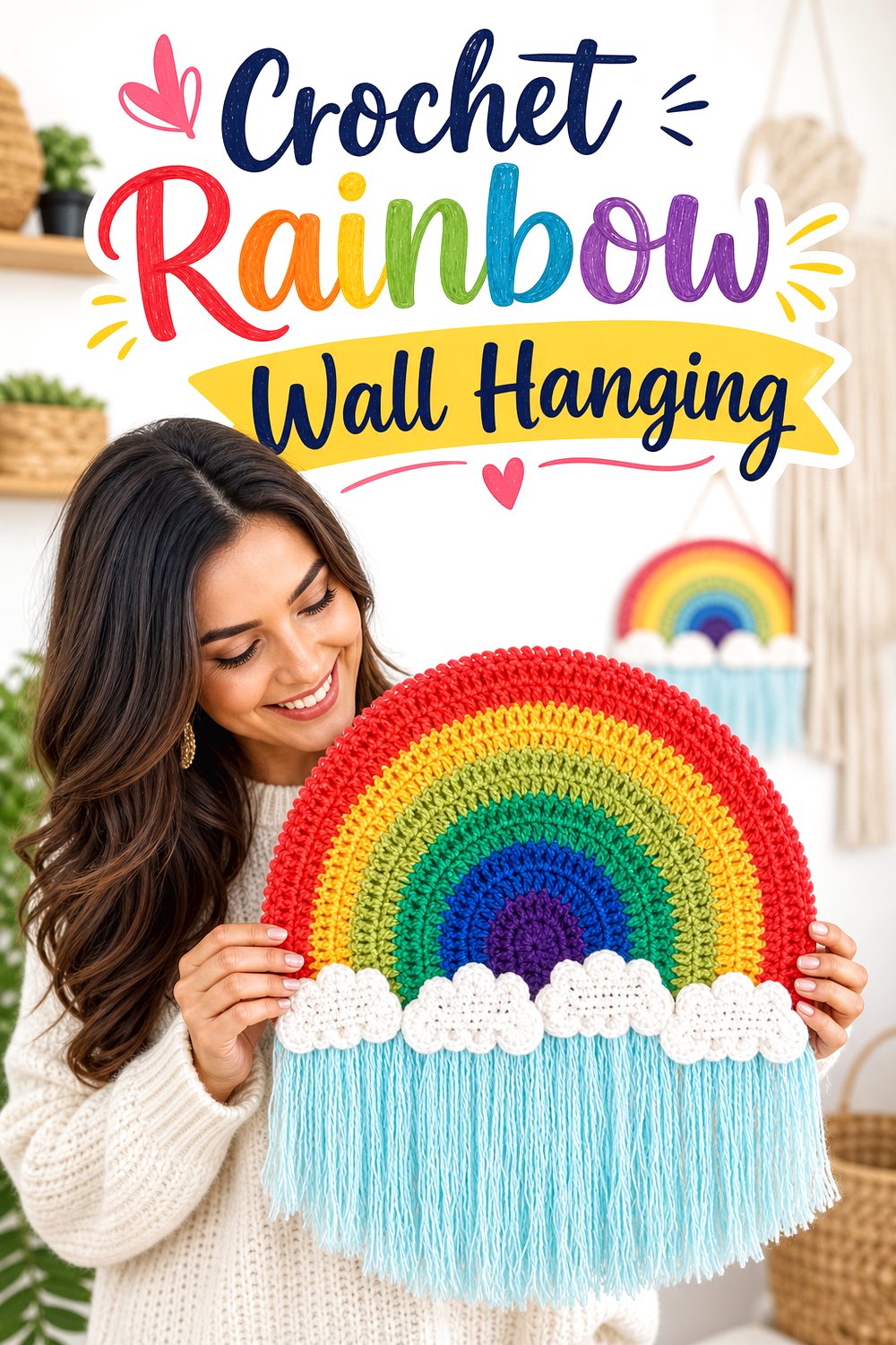Crochet Rainbow Wall Hanging