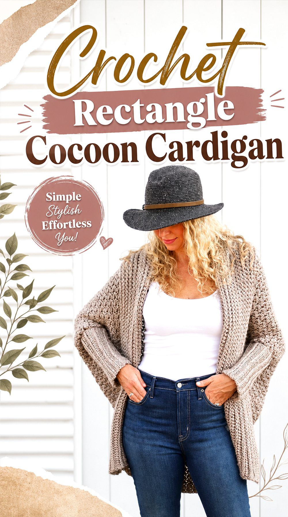 Crochet Rectangle Cocoon Cardigan