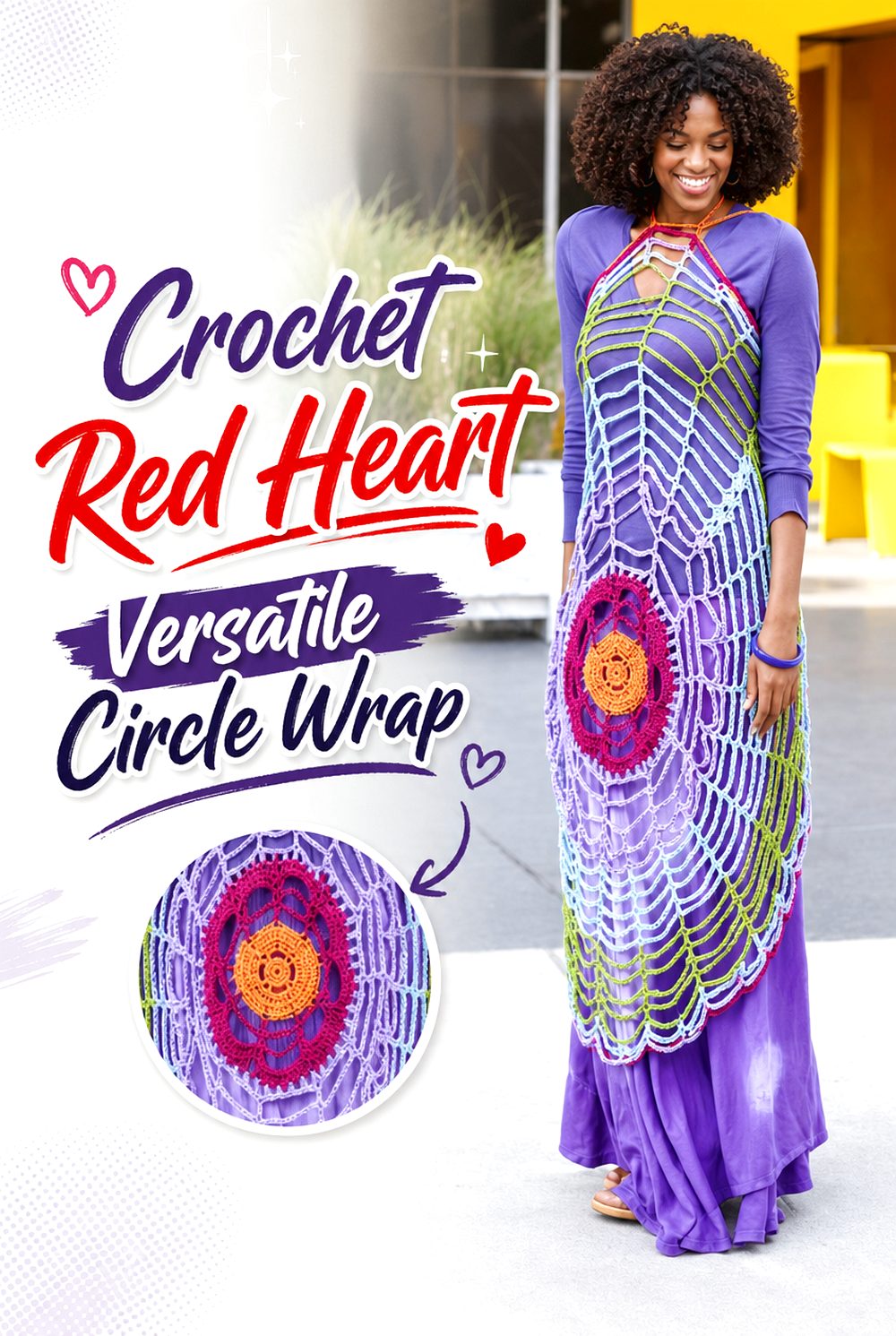 Crochet Red Heart Versatile Circle Wrap
