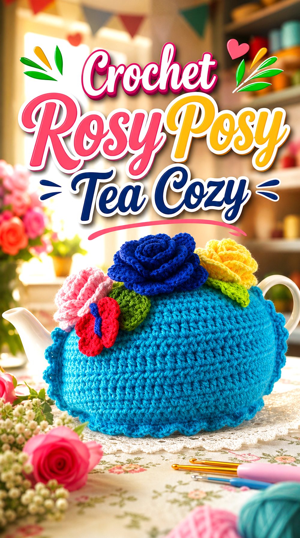 Crochet Rosy Posy Tea Cozy