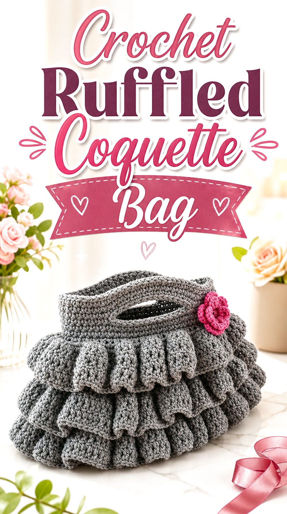 Crochet Ruffled Coquette Bag