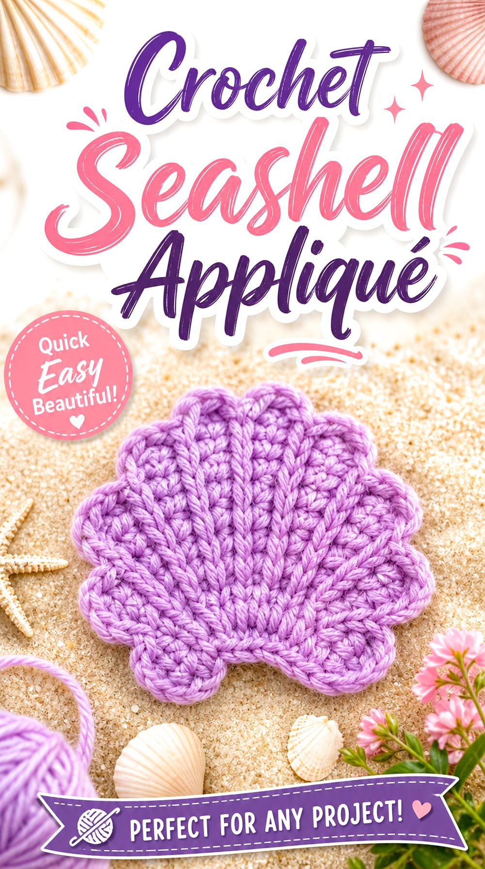 Crochet Seashell Appliqué