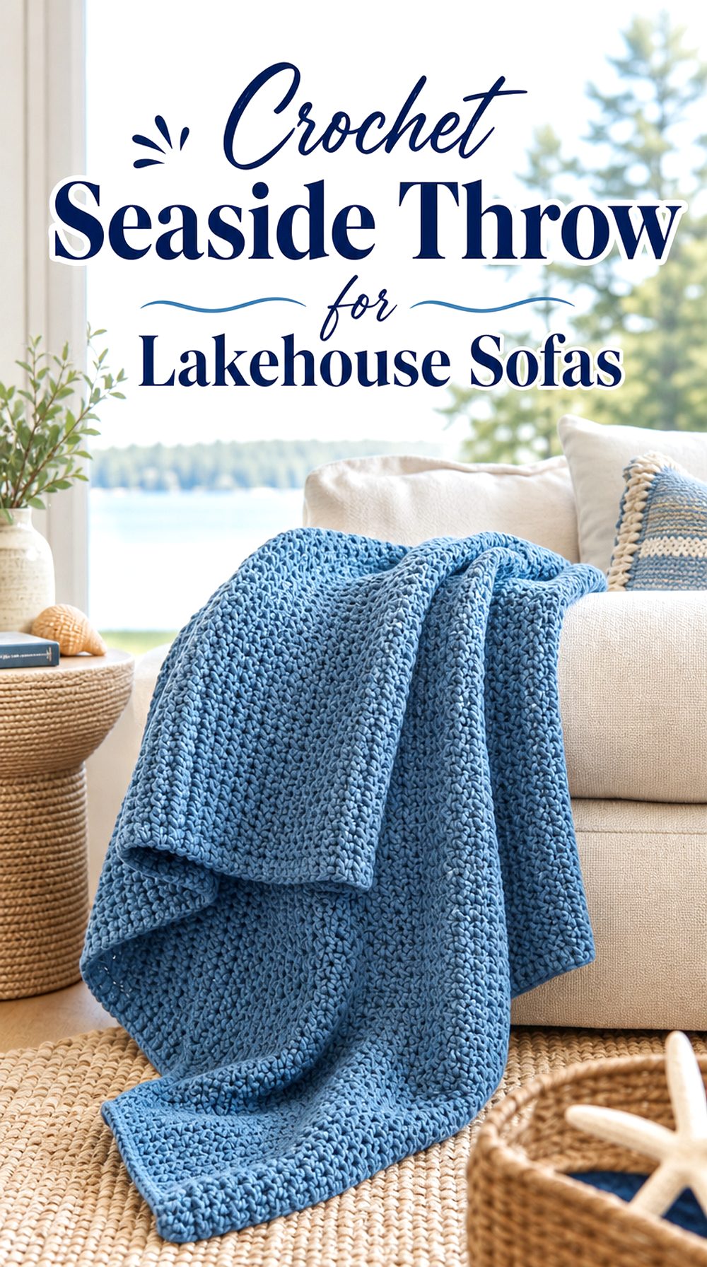 Crochet Seaside Throw for Lakehouse Sofas