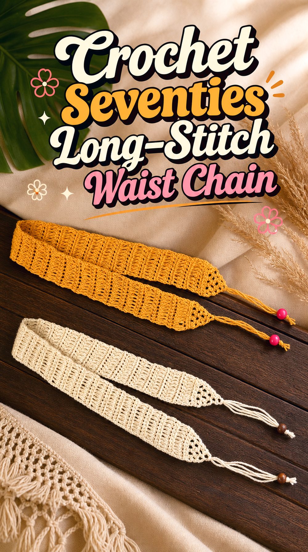 Crochet Seventies Long Stitch Waist Chain
