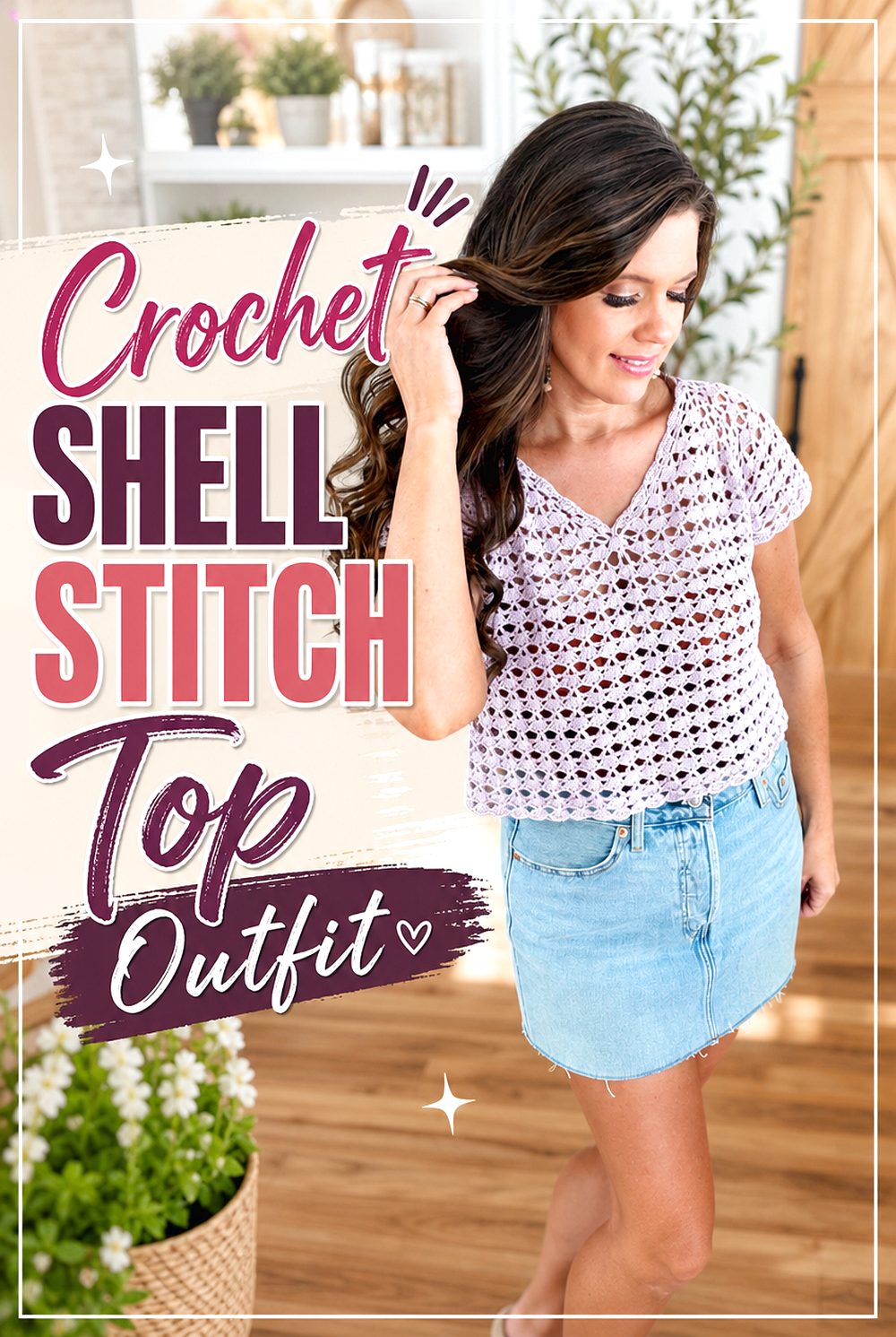Crochet Shell Stitch Top Outfit