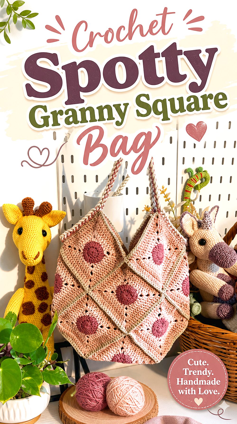 Crochet Spotty Granny Square Bag