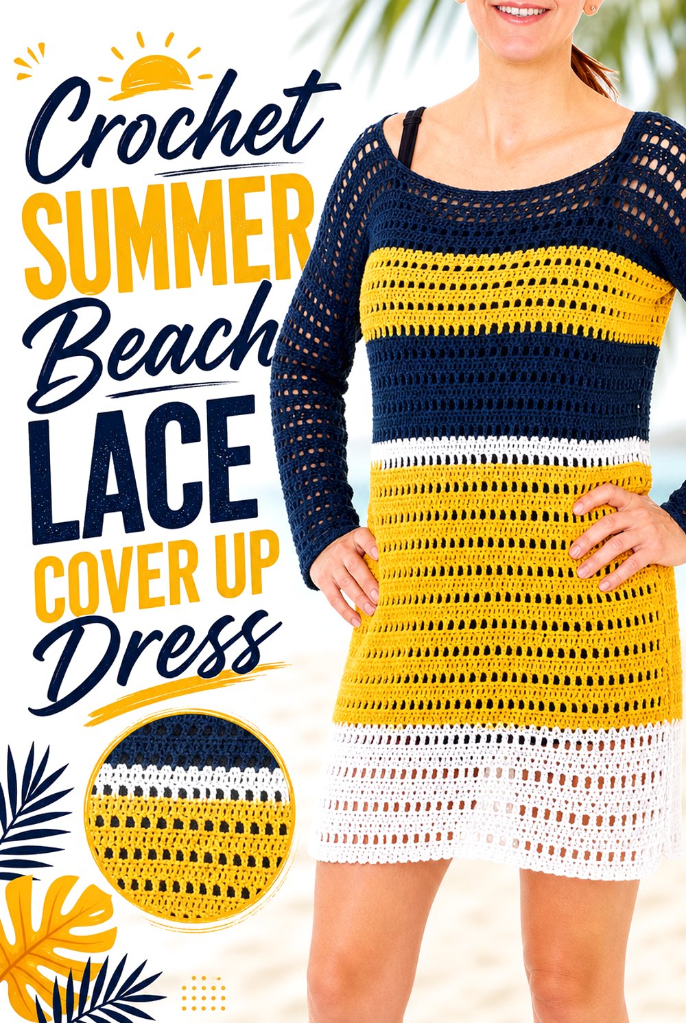 Crochet Summer Beach Lace Cover Up Dress