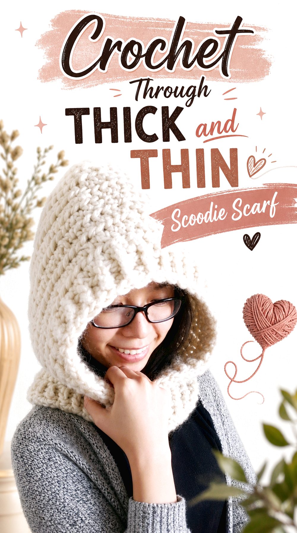 Crochet Through Thick and Thin Scoodie Scarf