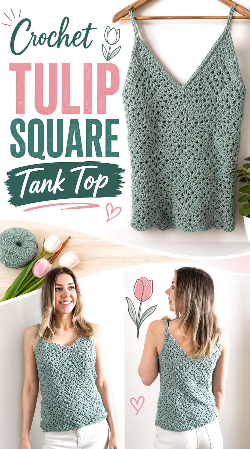 Crochet Tulip Square Tank Top