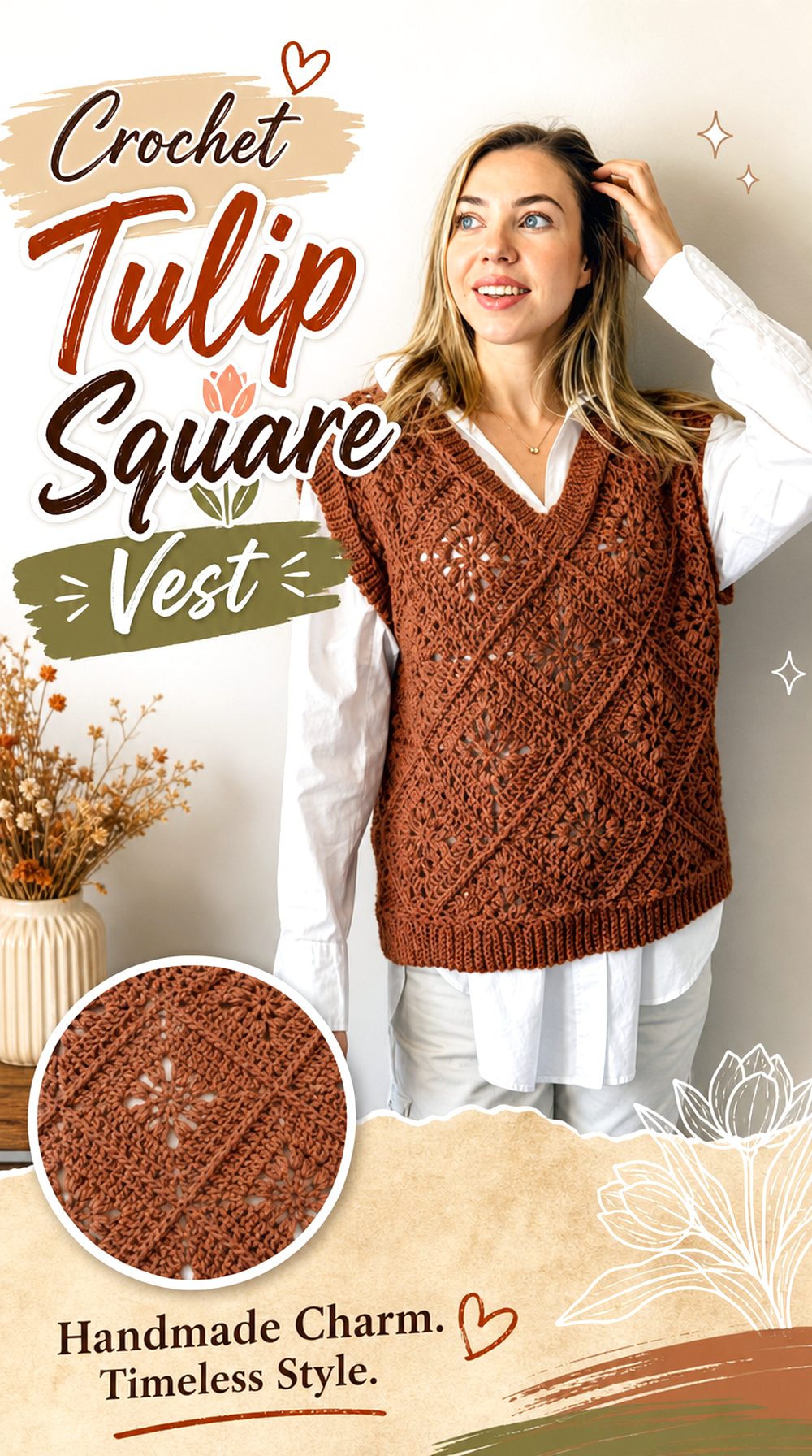 Crochet Tulip Square Vest