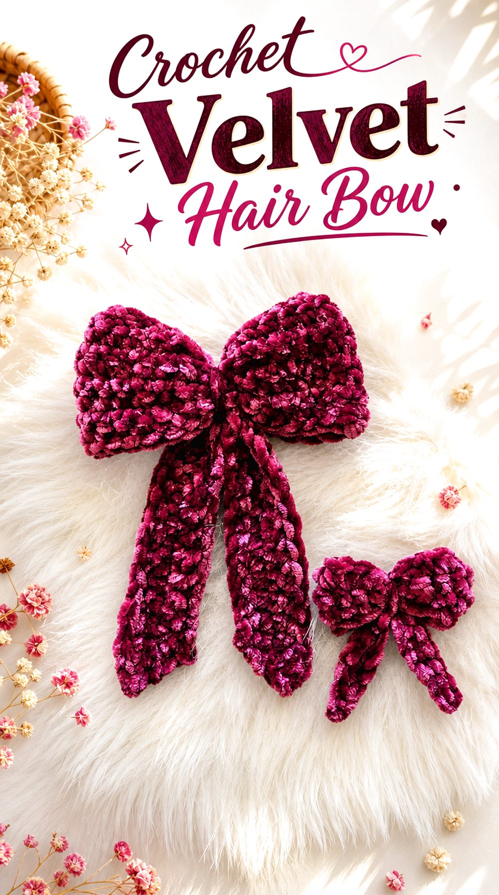 Crochet Velvet Hair Bow