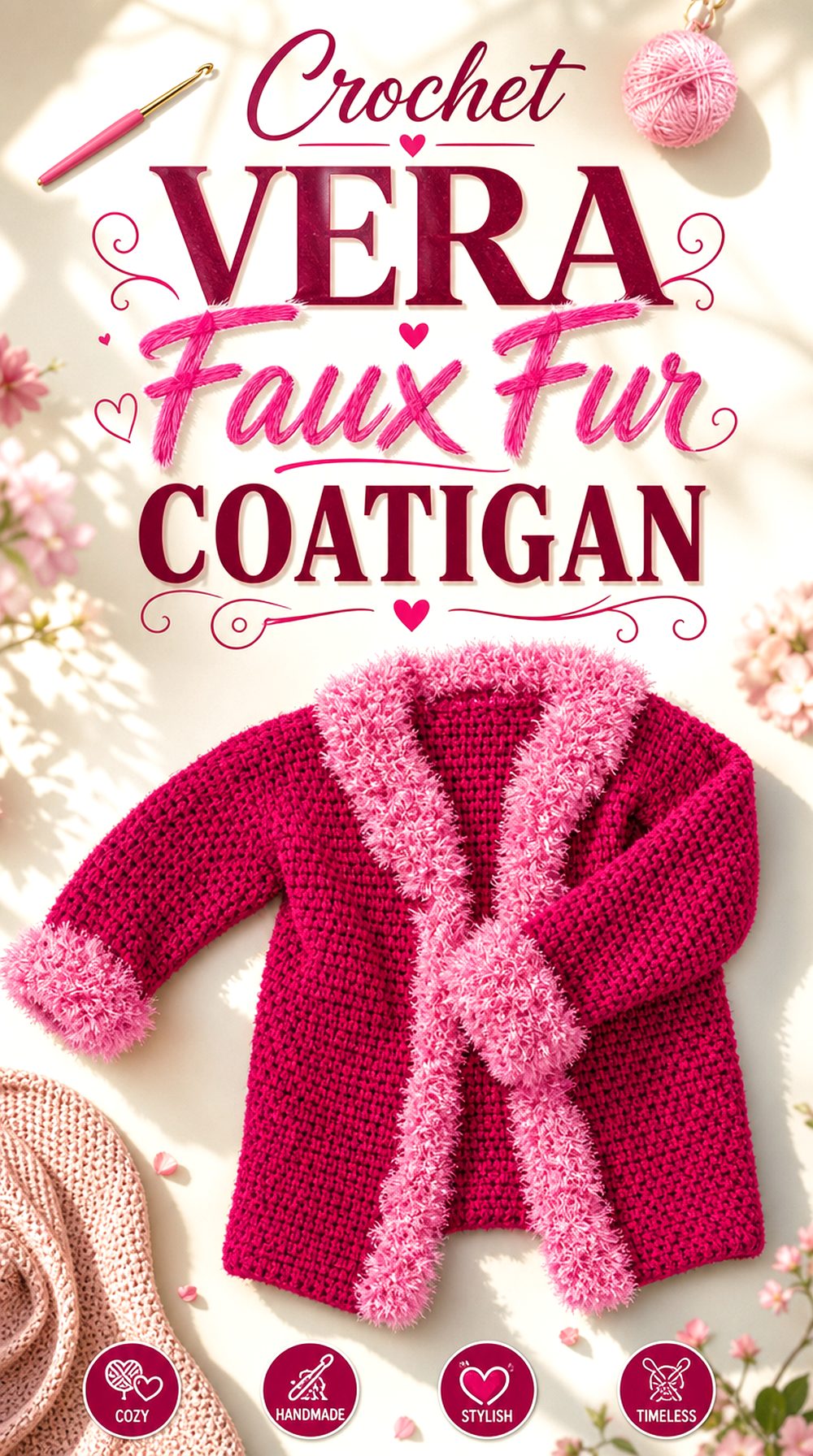 Crochet Vera Faux Fur Coatigan