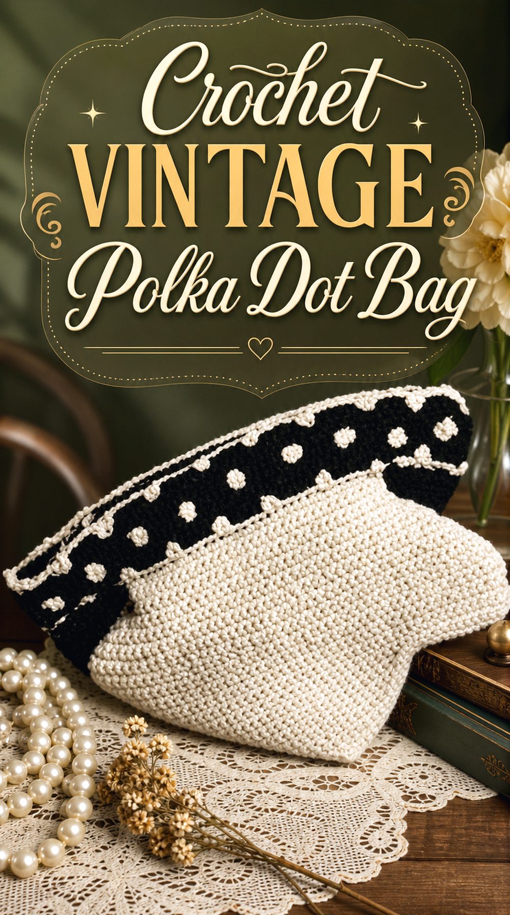 Crochet Vintage Polka Dot Bag