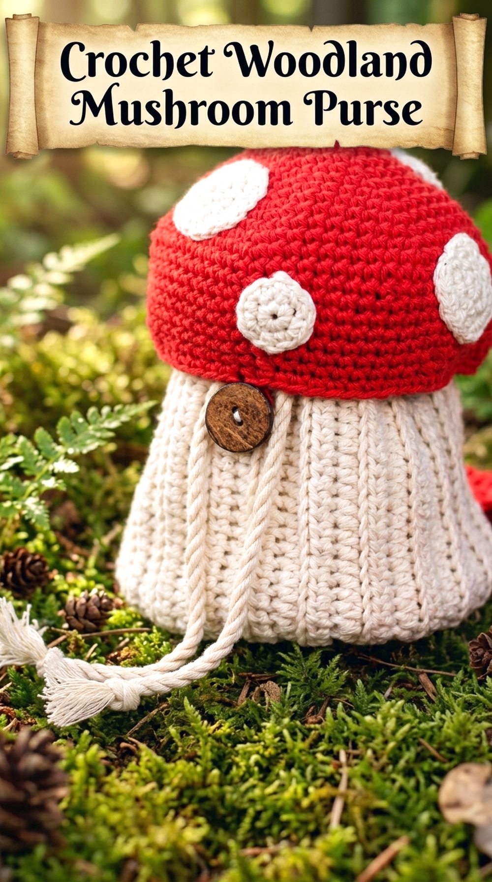 Crochet Woodland Mushroom Purse