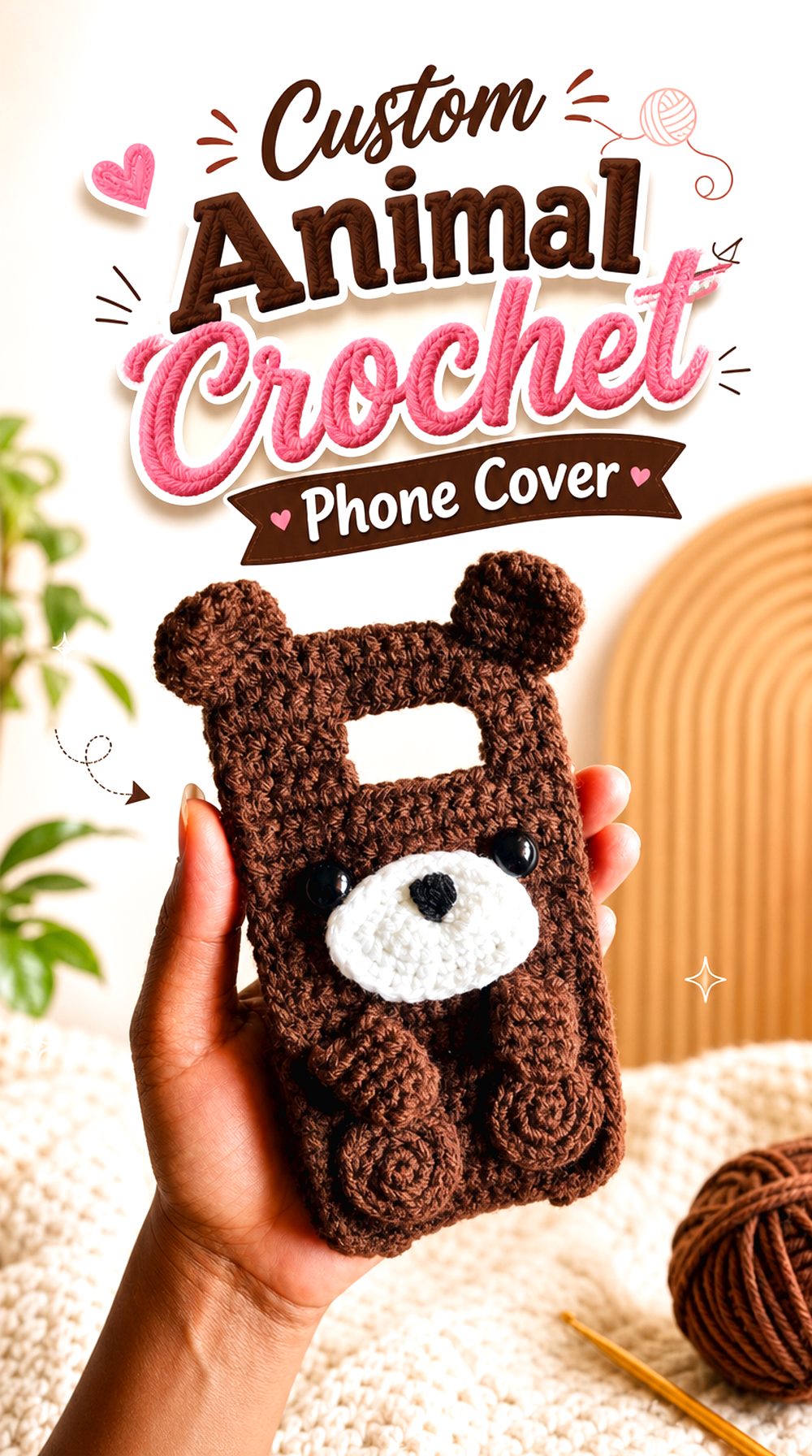 Custom Animal Crochet Phone Cover