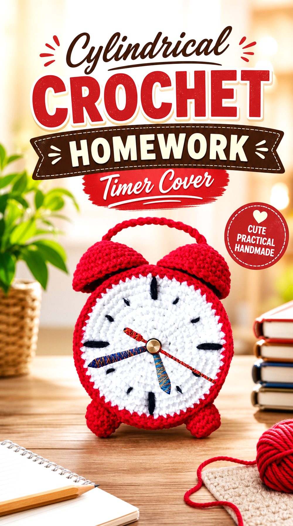 Cylindrical Crochet Homework Timer Cover