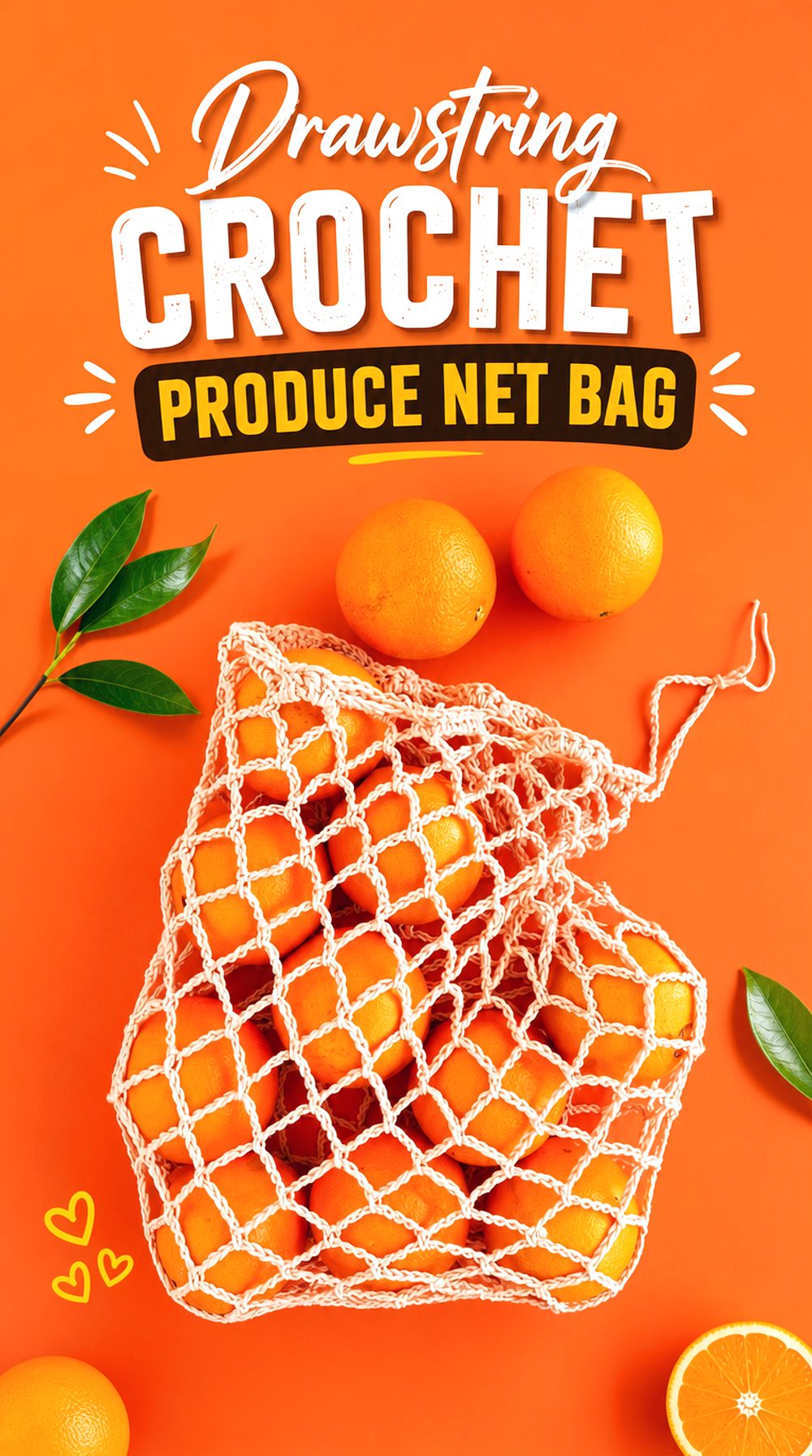 Drawstring Crochet Produce Net Bag