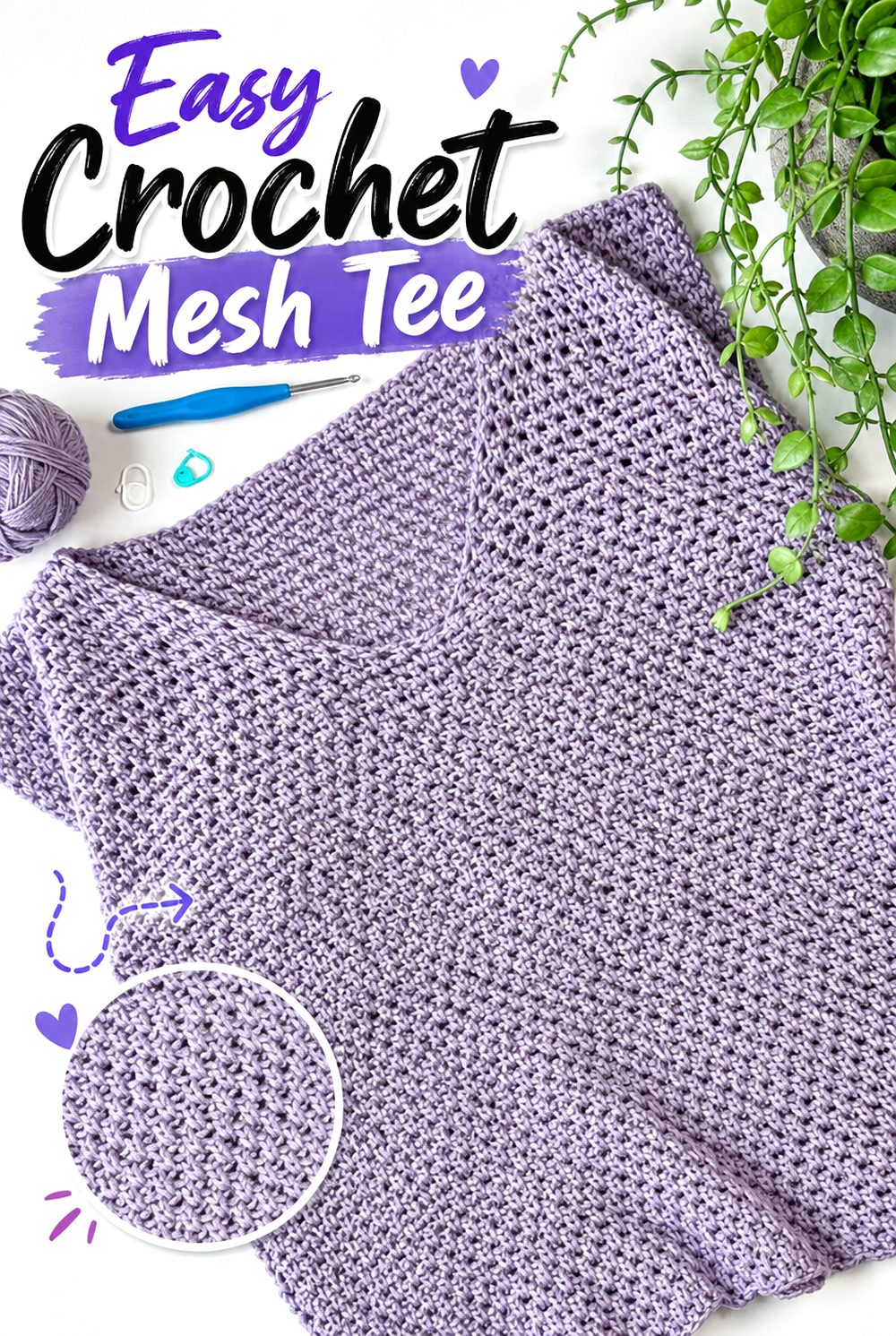 Easy Crochet Mesh Tee